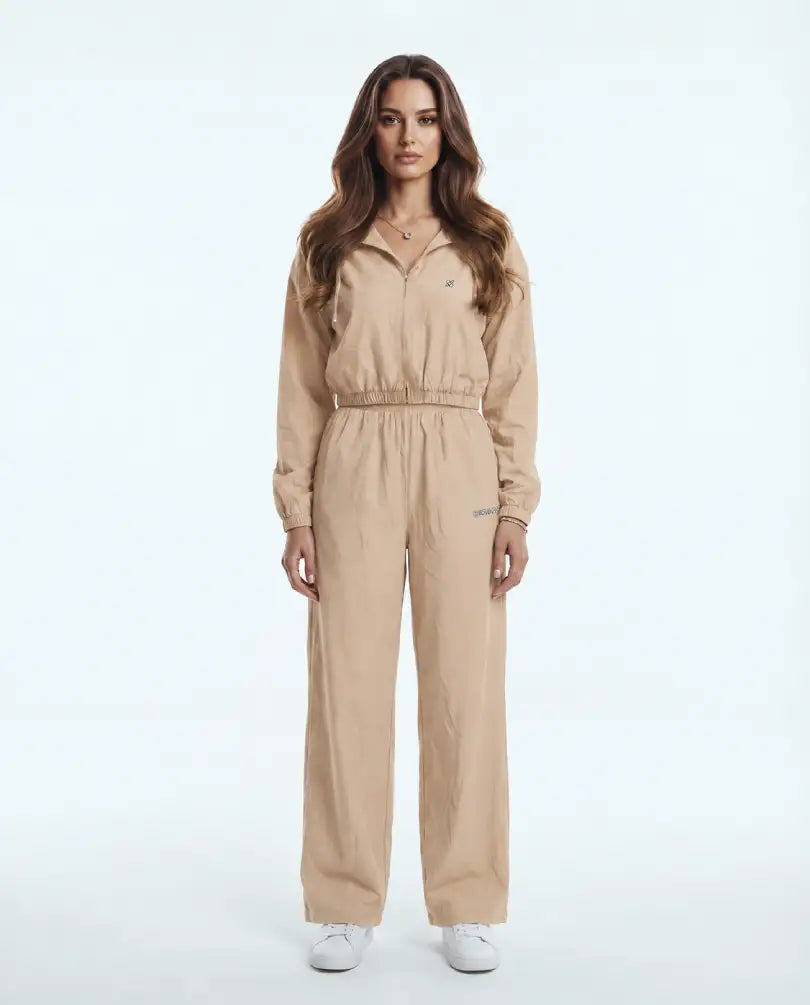 Cropped jacket &  wide-leg trousers