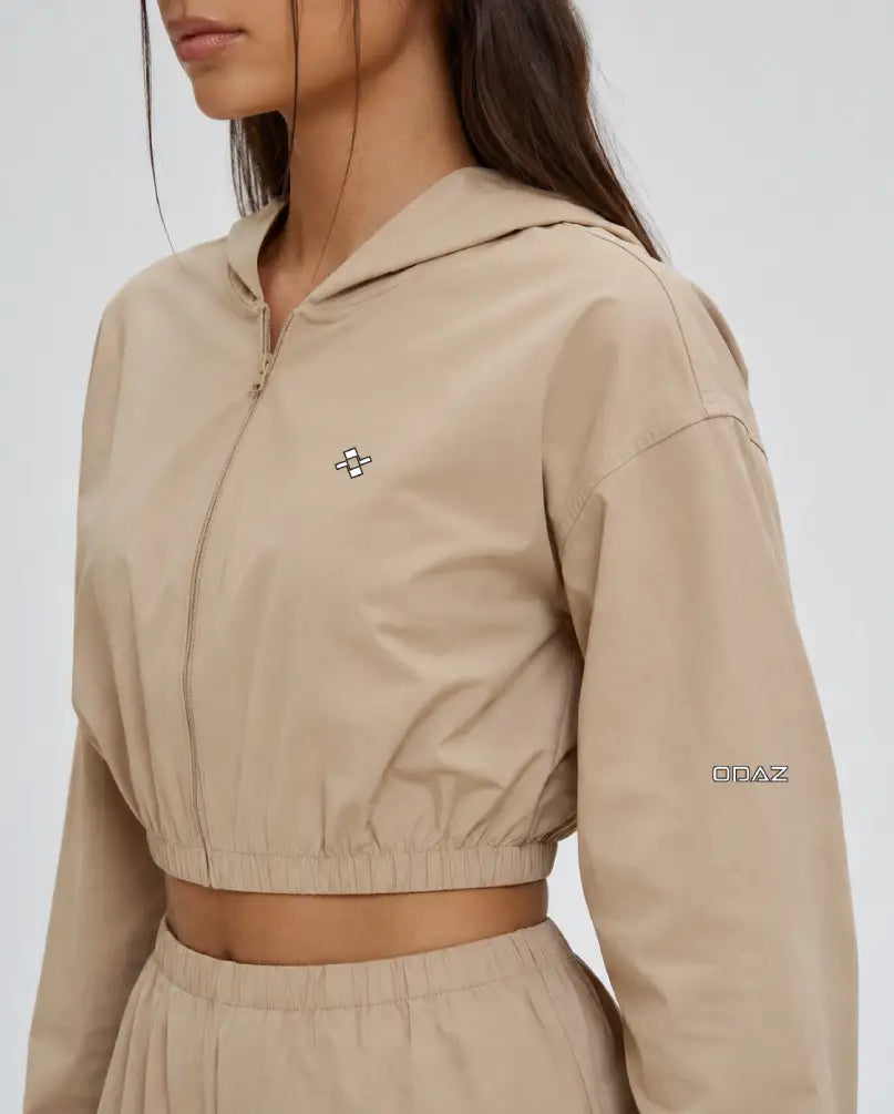 Cropped jacket &  wide-leg trousers