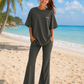 ODAZ Girls’ Oversized Tee & Flared Pant Set