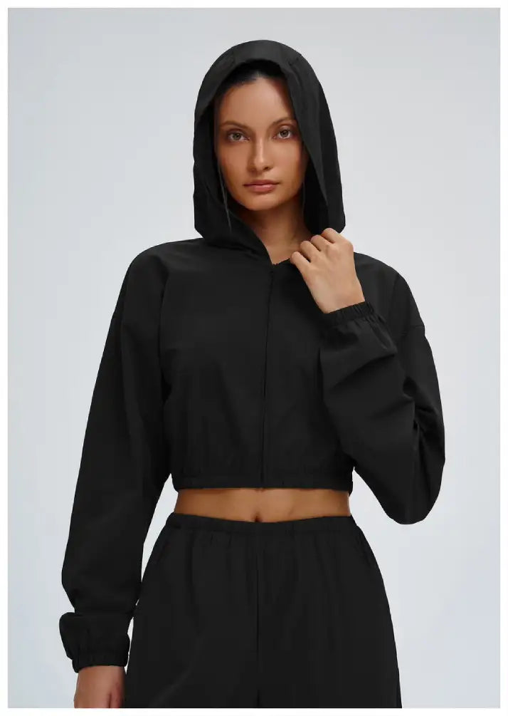 Cropped jacket &  wide-leg trousers